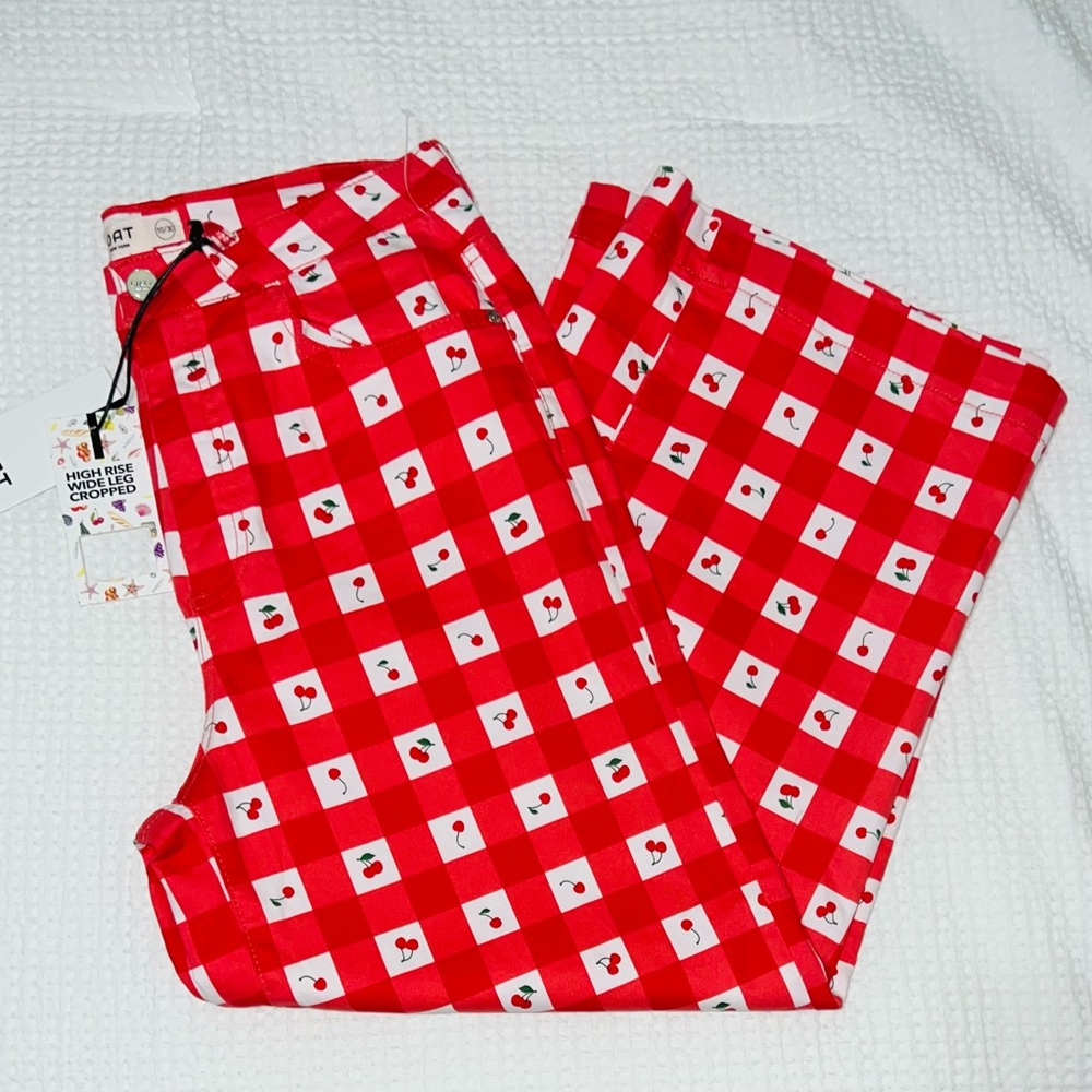 Oat New York Cherry Gingham Pants - Size 10 / 30